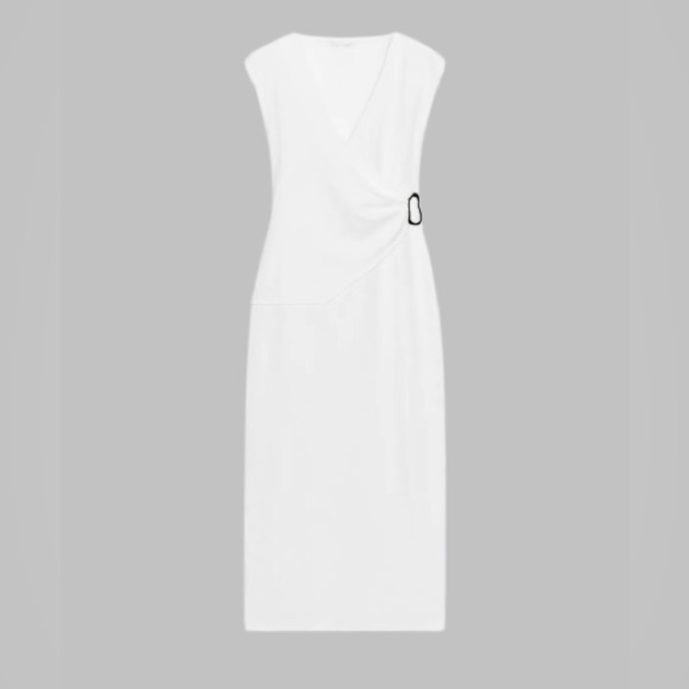 Zara Twill White Wrap Dress Size Medium